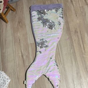 Cynthia Rowley Purple and Silver Mermaid Tail Blanket